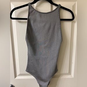 Grey Ribbed Bodysuit